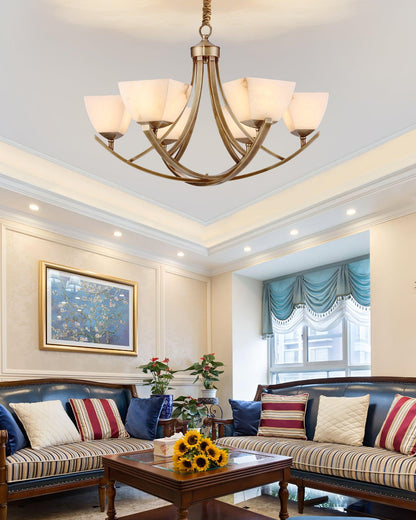 Dover Brass Alabaster Chandelier