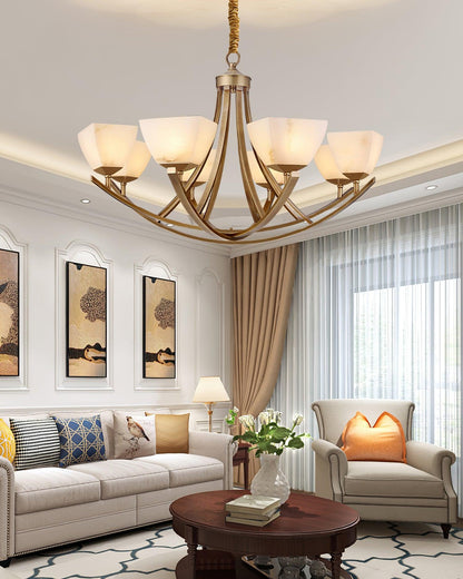 Dover Brass Alabaster Chandelier