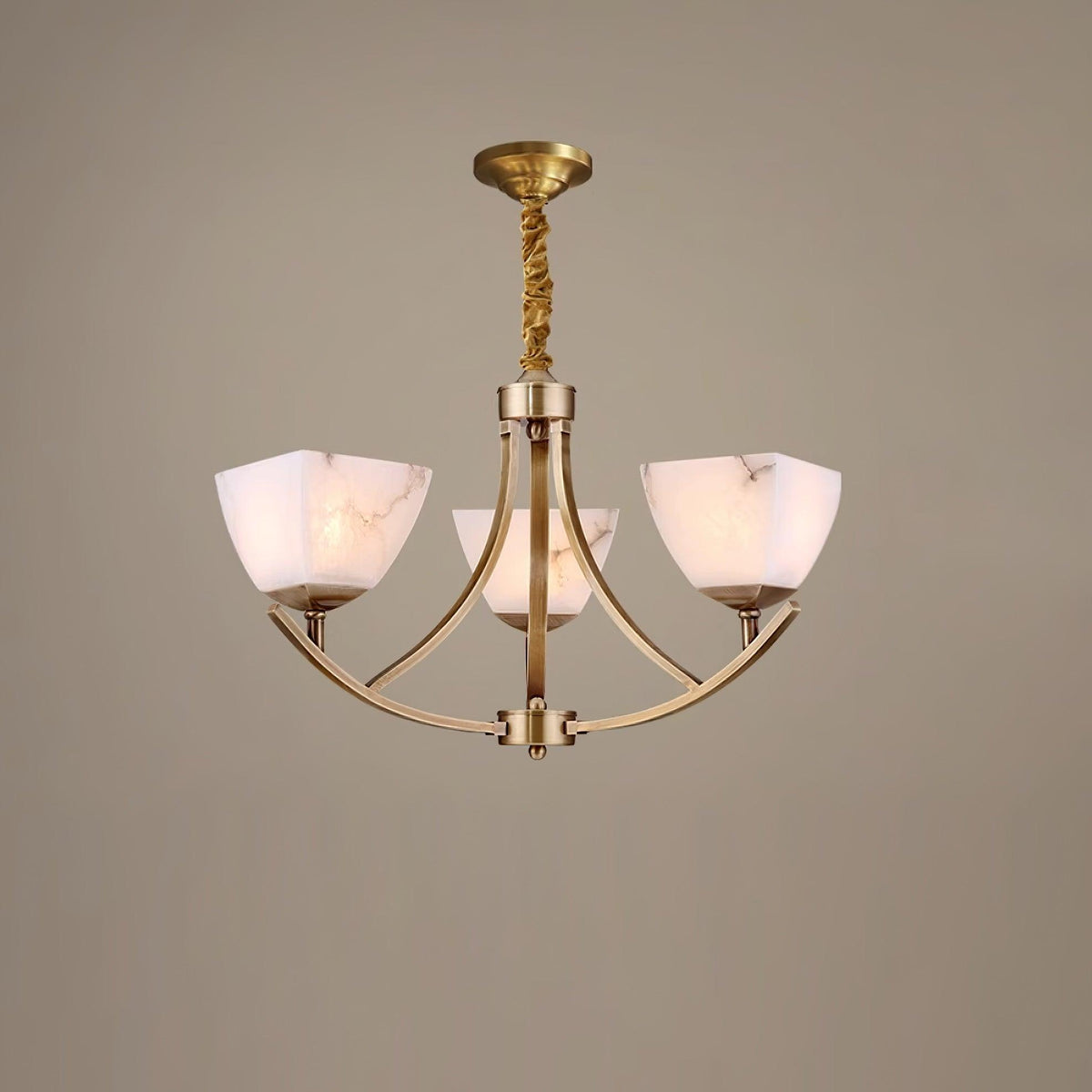 Dover Brass Alabaster Chandelier
