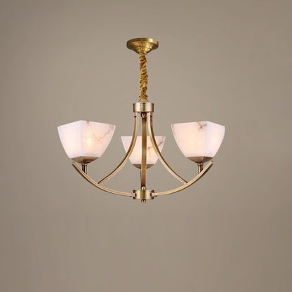 Dover Brass Alabaster Chandelier
