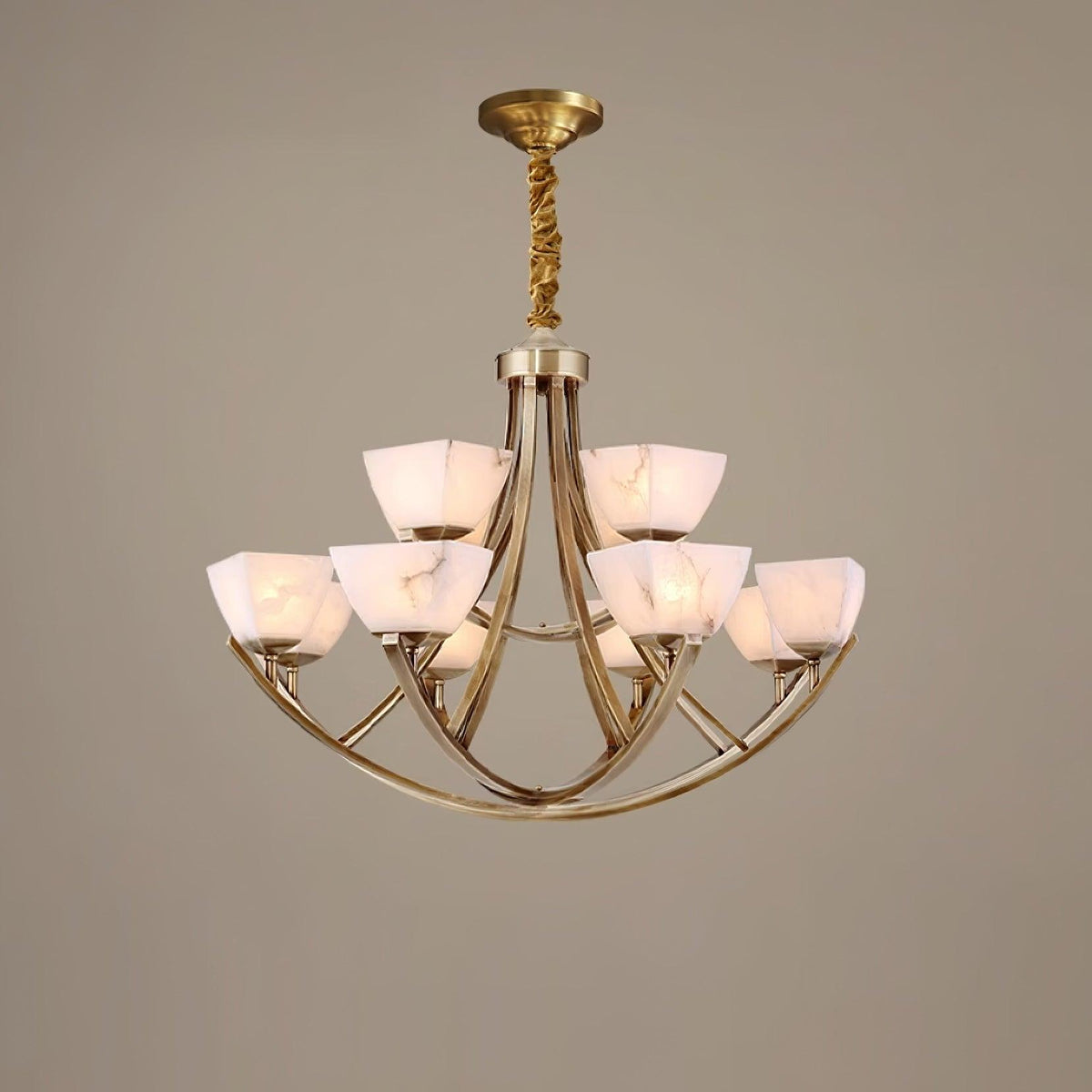 Dover Brass Alabaster Chandelier