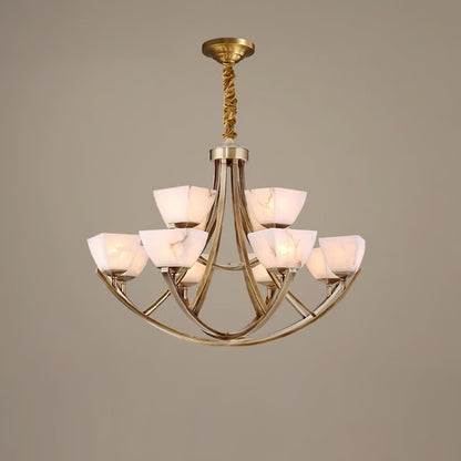 Dover Brass Alabaster Chandelier