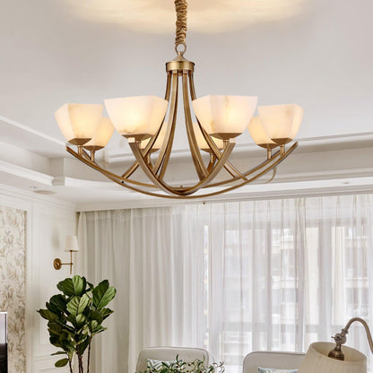 Dover Brass Alabaster Chandelier