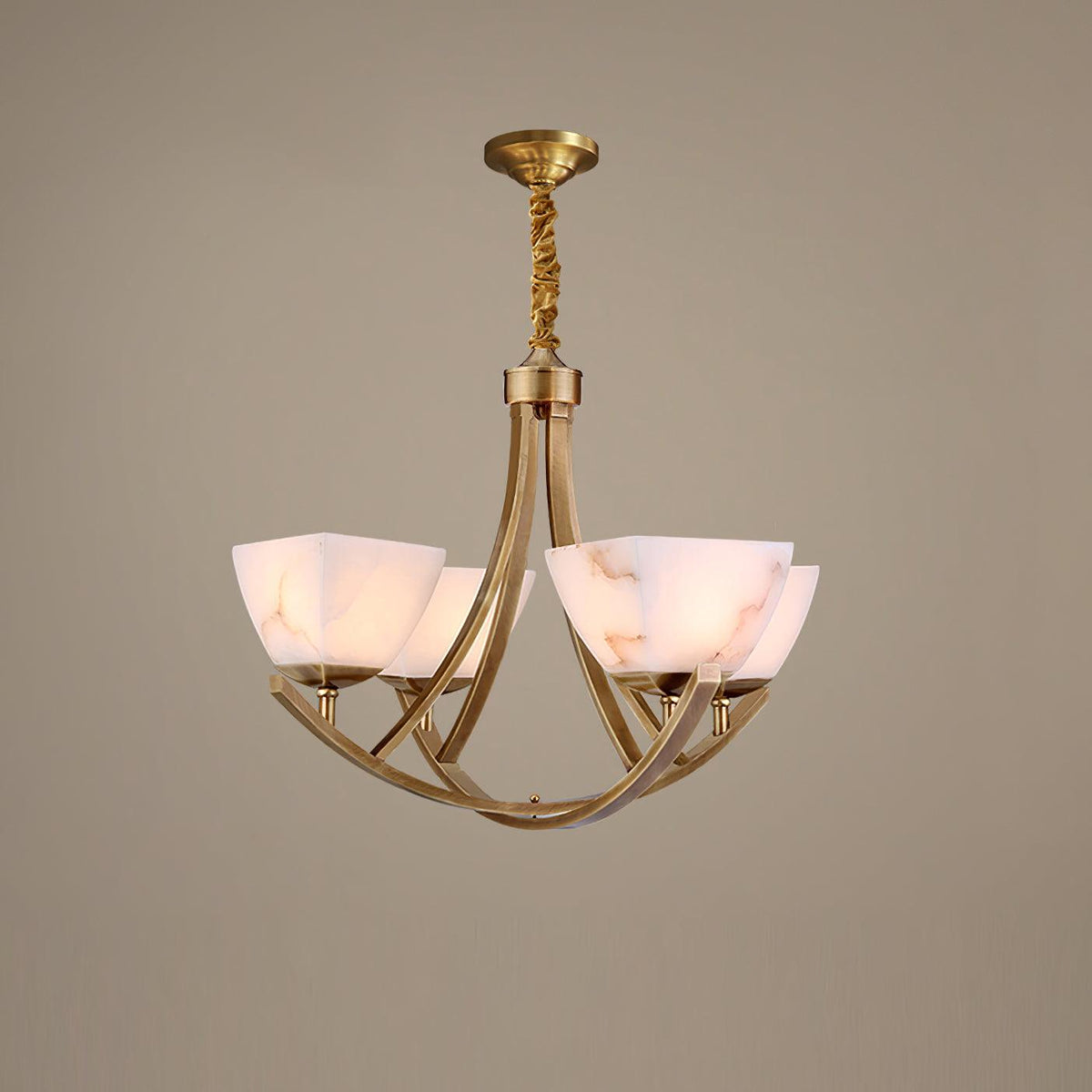 Dover Brass Alabaster Chandelier