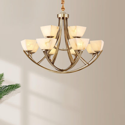 Dover Brass Alabaster Chandelier