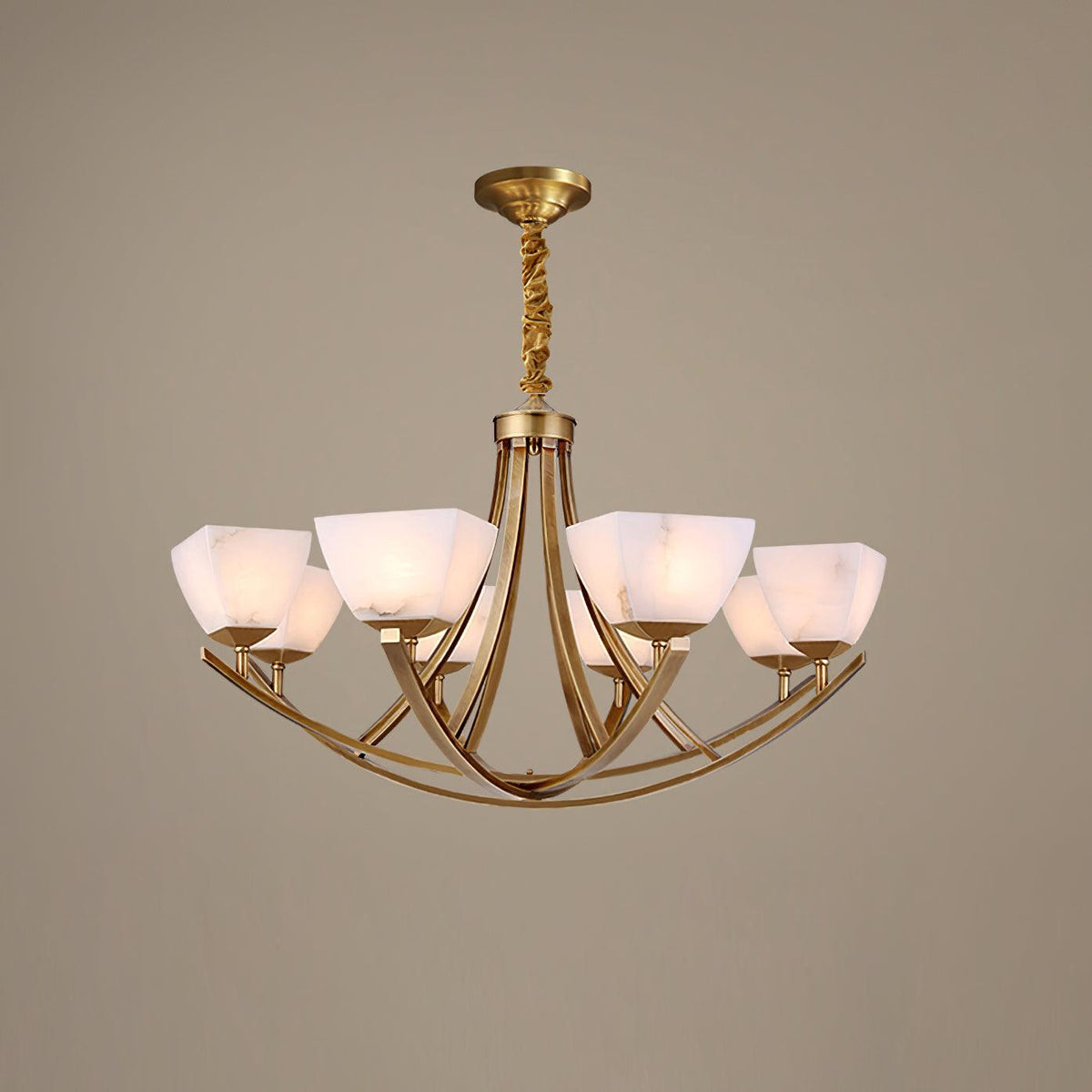 Dover Brass Alabaster Chandelier