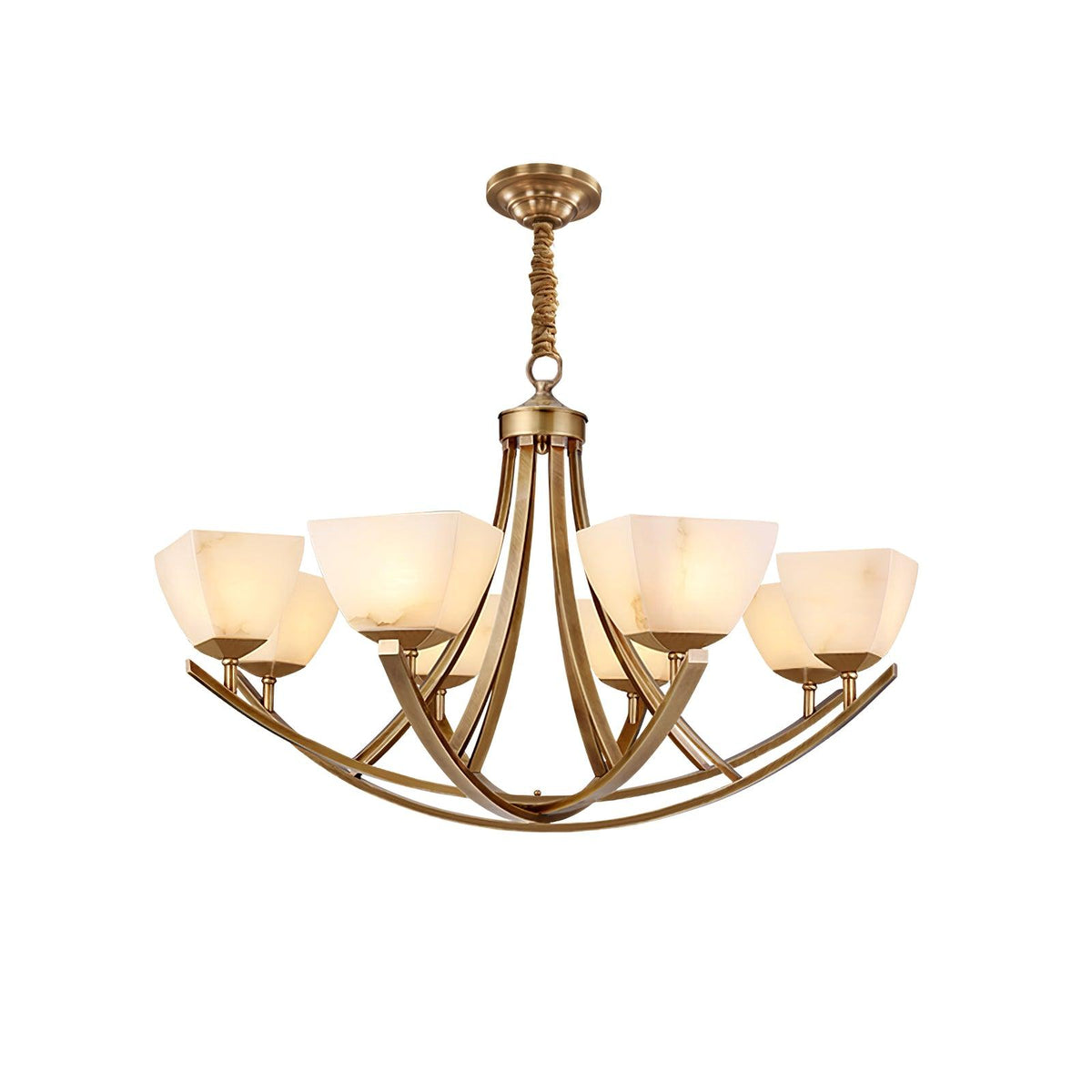 Dover Brass Alabaster Chandelier