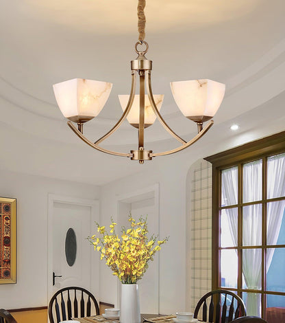 Dover Brass Alabaster Chandelier