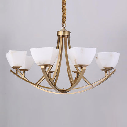 Dover Brass Alabaster Chandelier