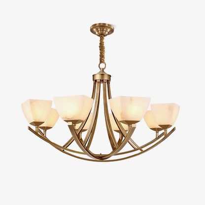 Dover Brass Alabaster Chandelier