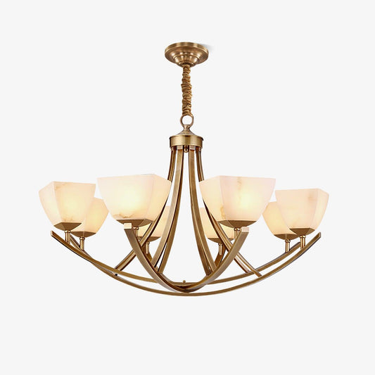 Dover Brass Alabaster Chandelier