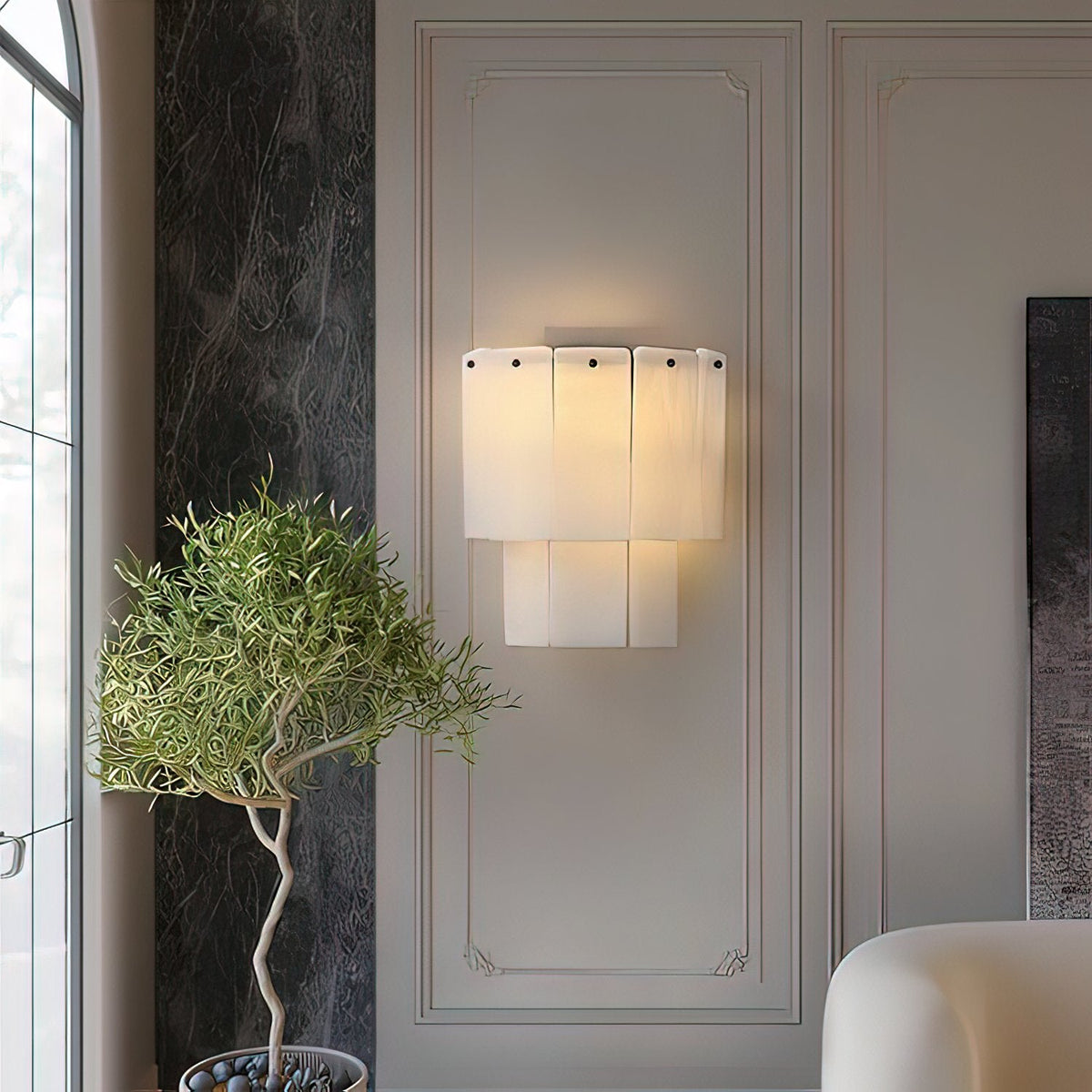 Fractured Alabaster Wall Sconce