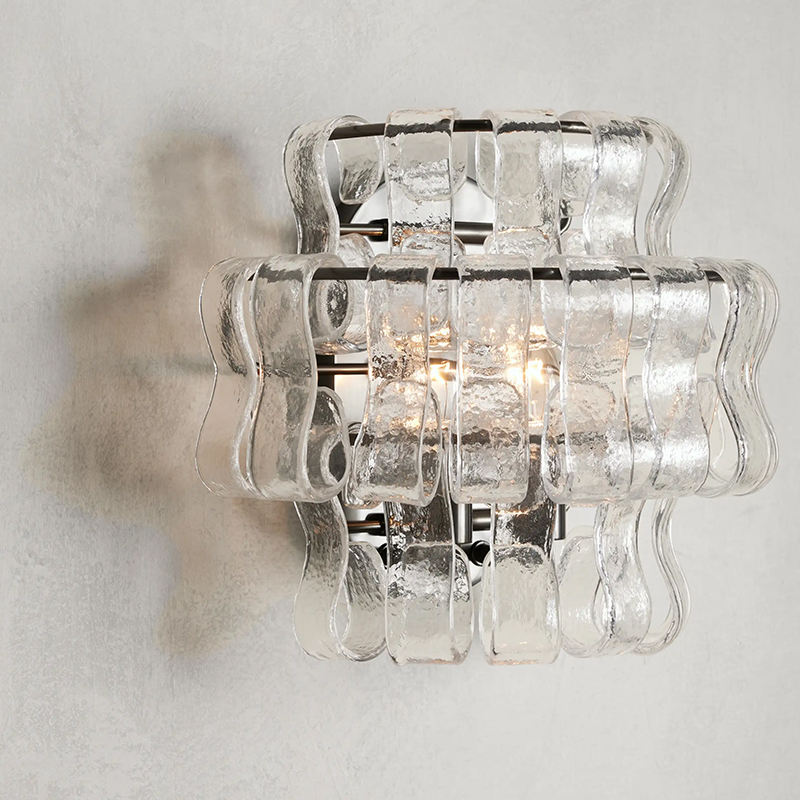 Modern amber glass wall sconce for bedroom