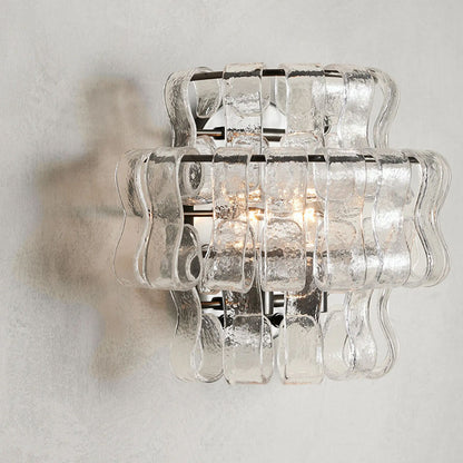 Modern amber glass wall sconce for bedroom