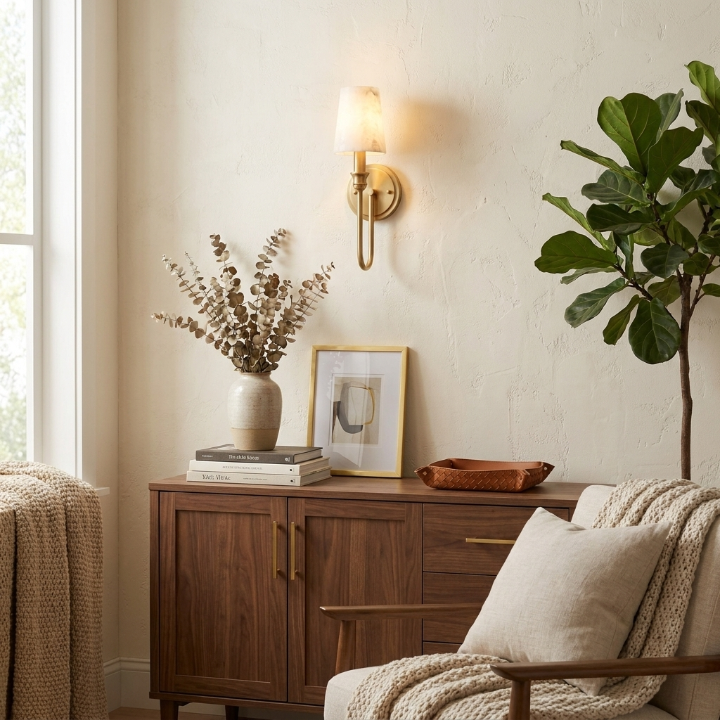 Harp Alabaster Wall Sconce