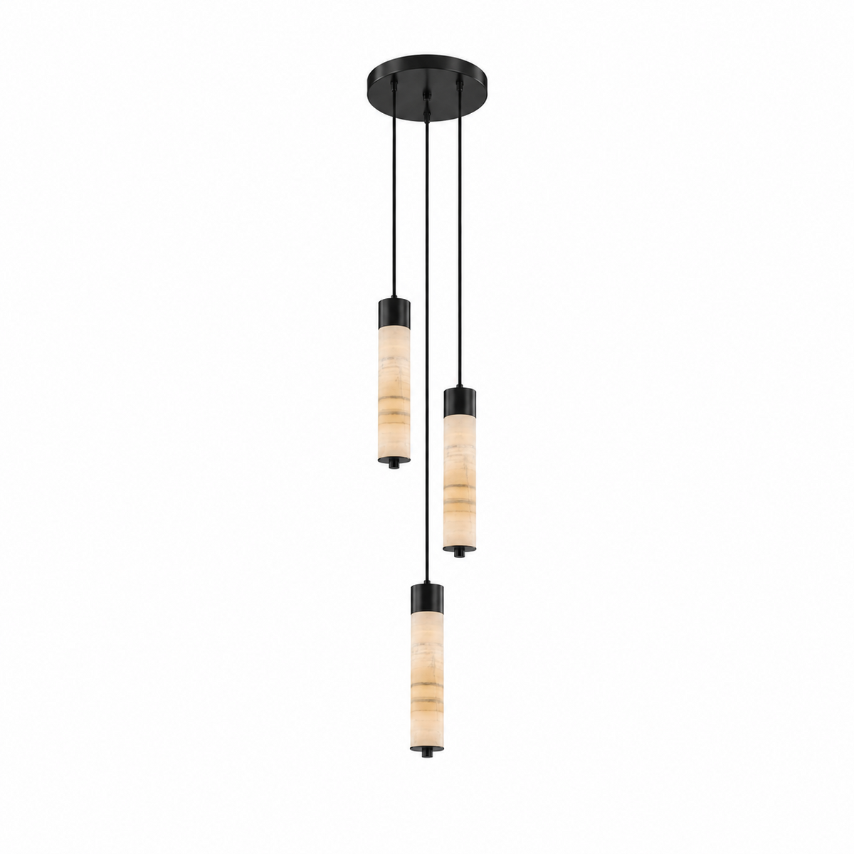 Helix Alabaster Column Chandelier