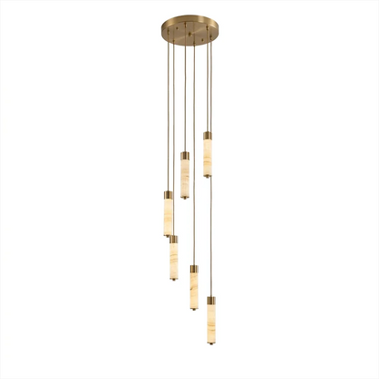 Helix Alabaster Column Chandelier