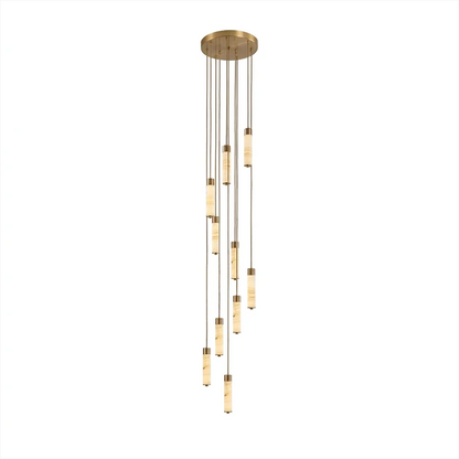Helix Alabaster Column Chandelier