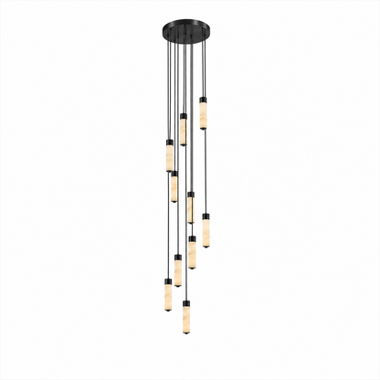 Helix Alabaster Column Chandelier