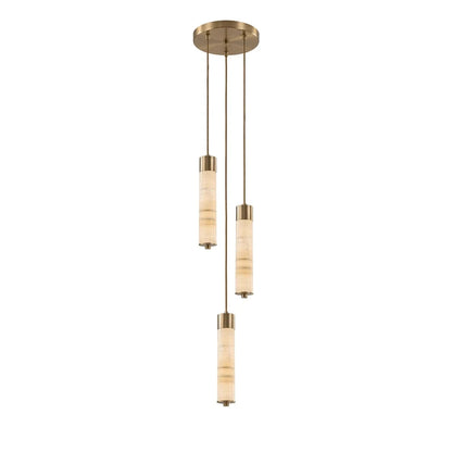 Helix Alabaster Column Chandelier