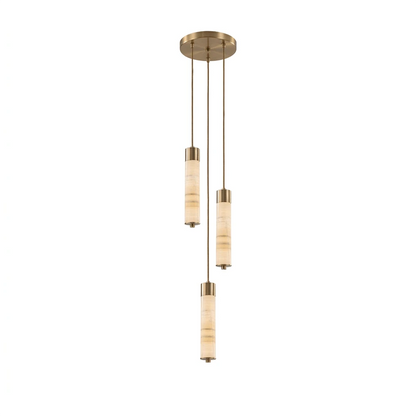 Helix Alabaster Column Chandelier