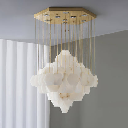 Hexa Alabaster Cascade Chandelier