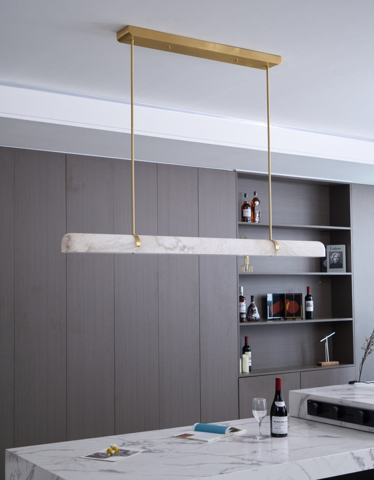 Linear Alabaster Chandelier
