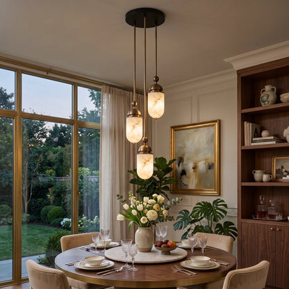 Lozenge Alabaster Rod Pendant Lamp