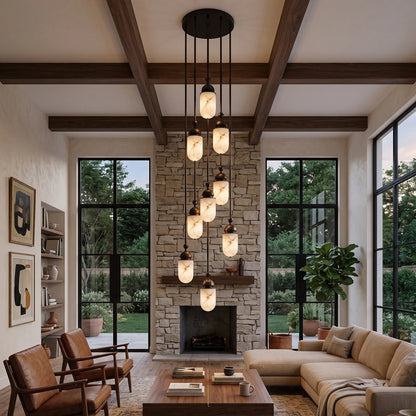 Lozenge Alabaster Rod Pendant Lamp
