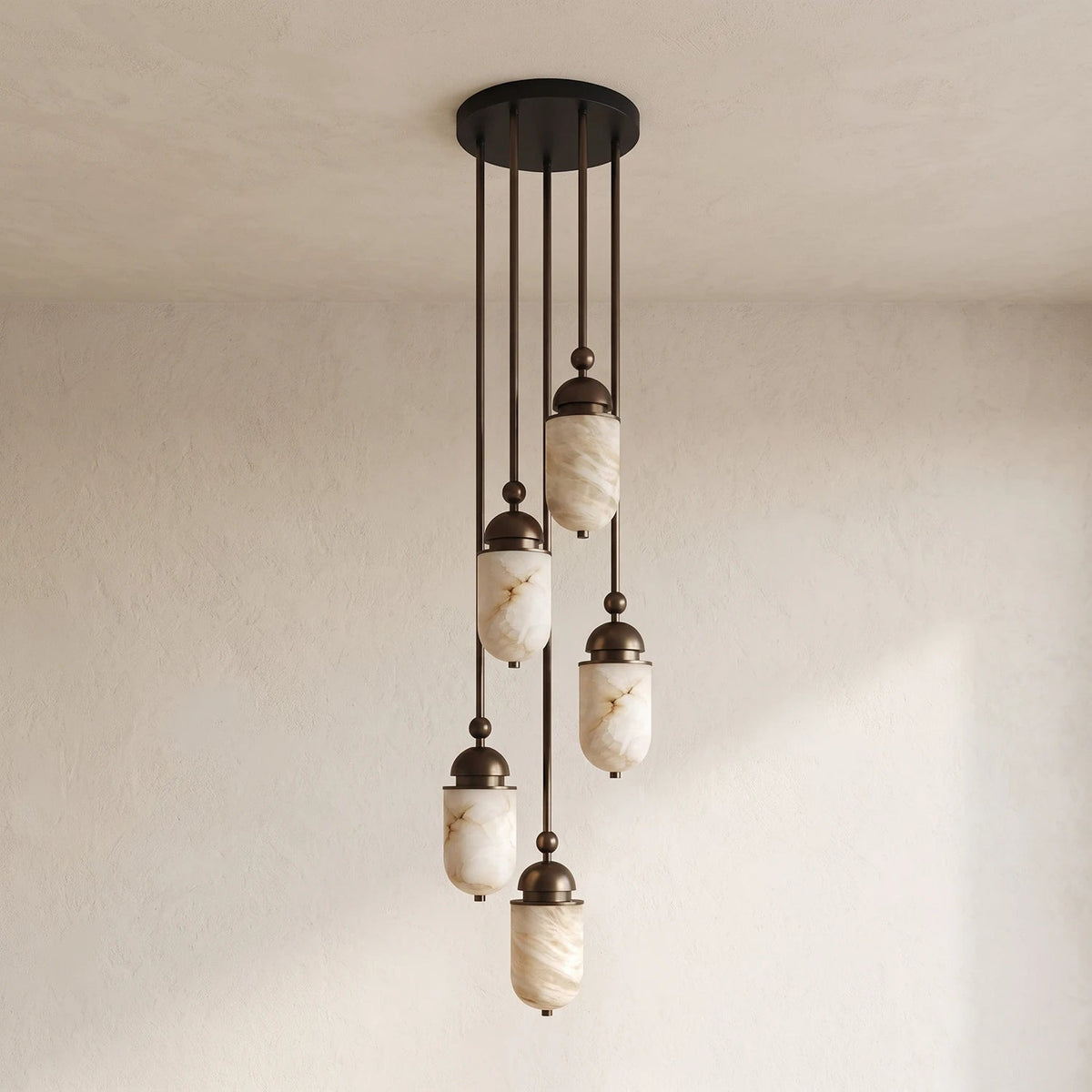 Lozenge Alabaster Rod Pendant Lamp