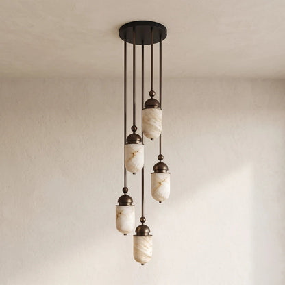 Lozenge Alabaster Rod Pendant Lamp