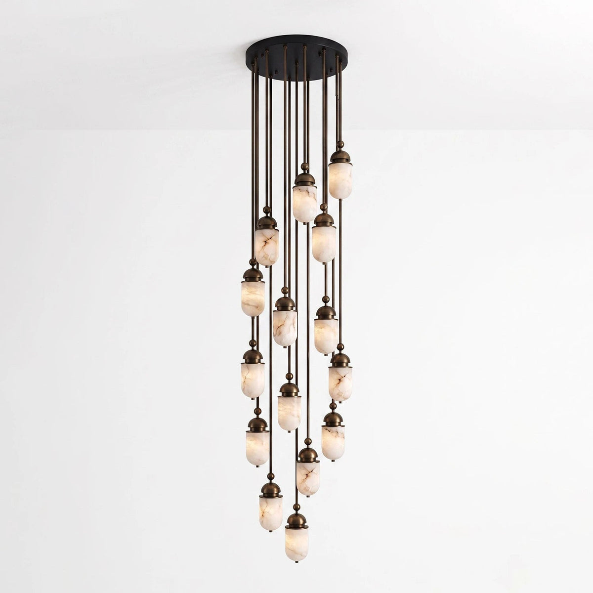 Lozenge Alabaster Rod Pendant Lamp
