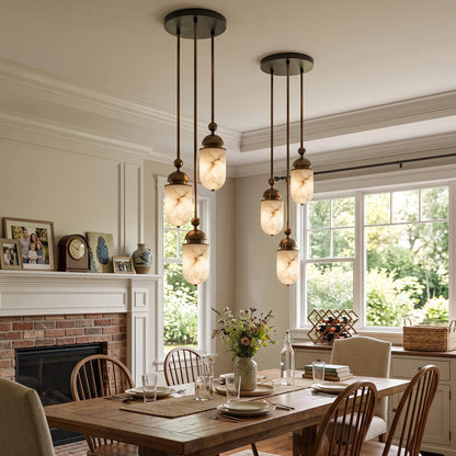 Lozenge Alabaster Rod Pendant Lamp