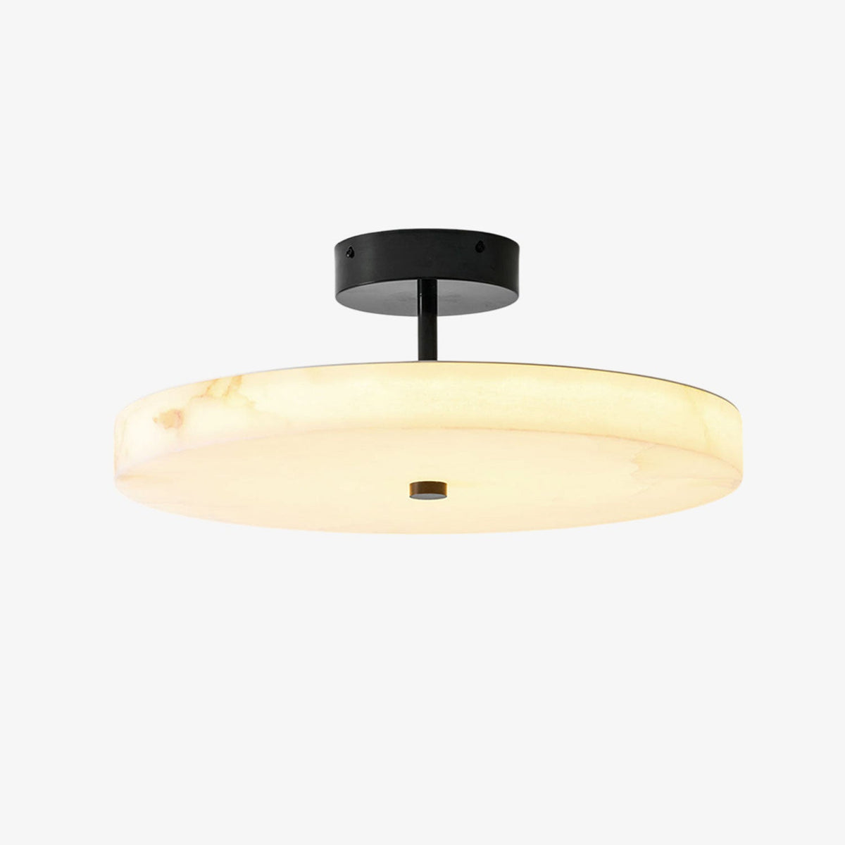 Luma Linen Drum Alabaster Ceiling Light