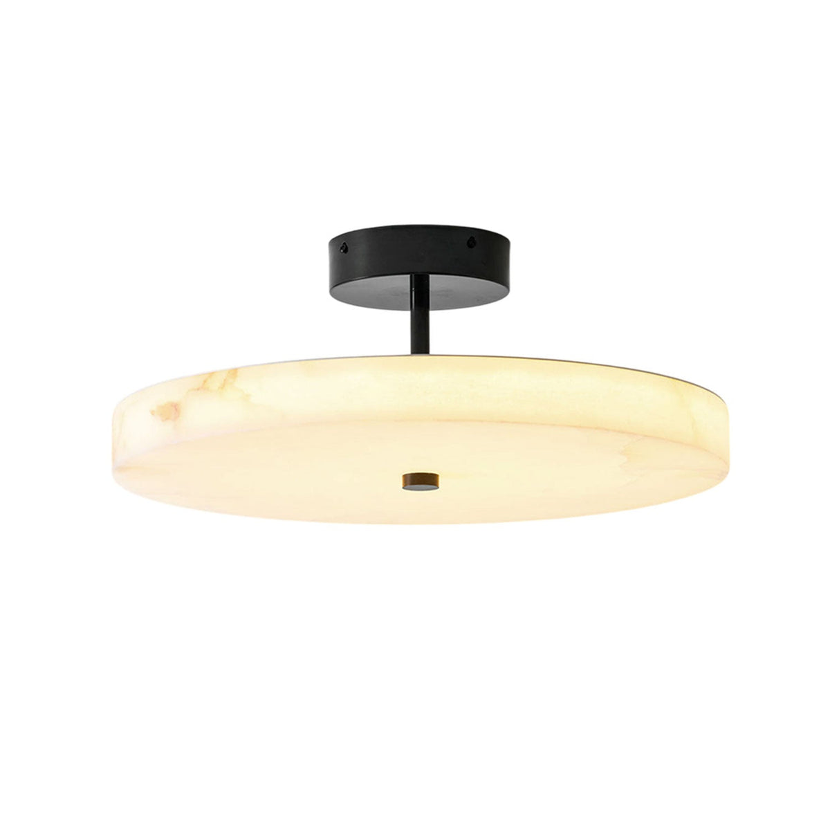 Luma Linen Drum Alabaster Ceiling Light