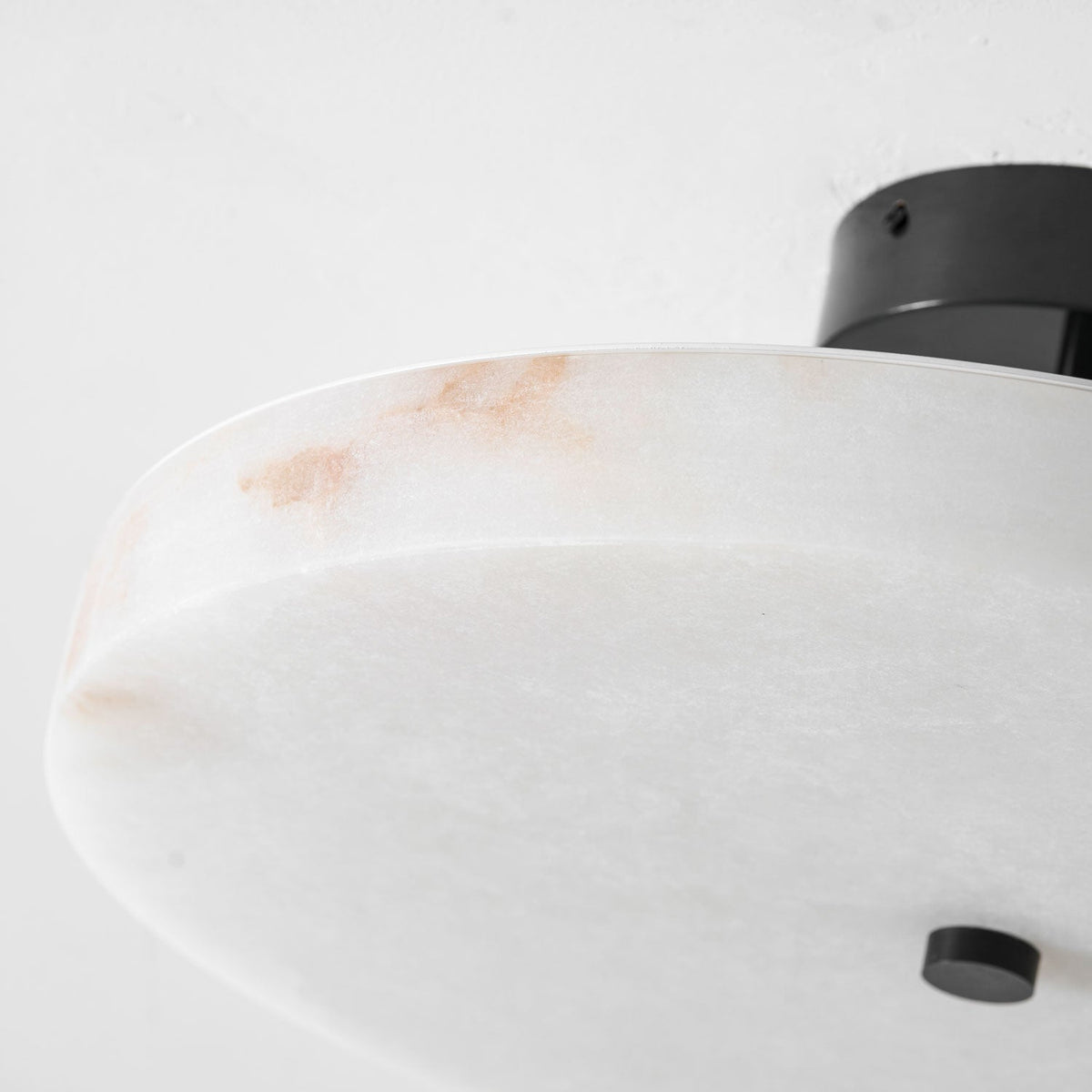 Luma Linen Drum Alabaster Ceiling Light