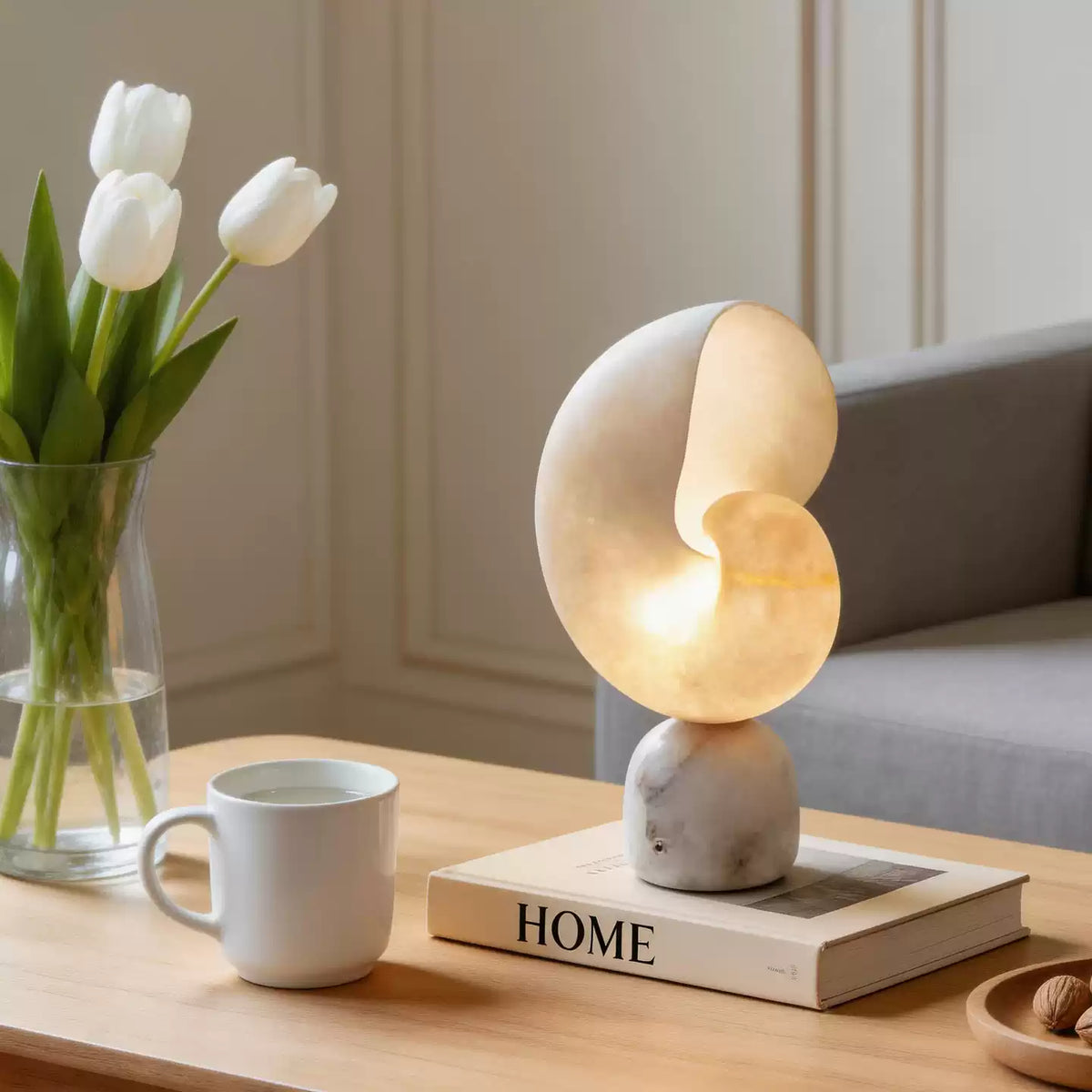 Lumora Shell Alabaster Table Lamp