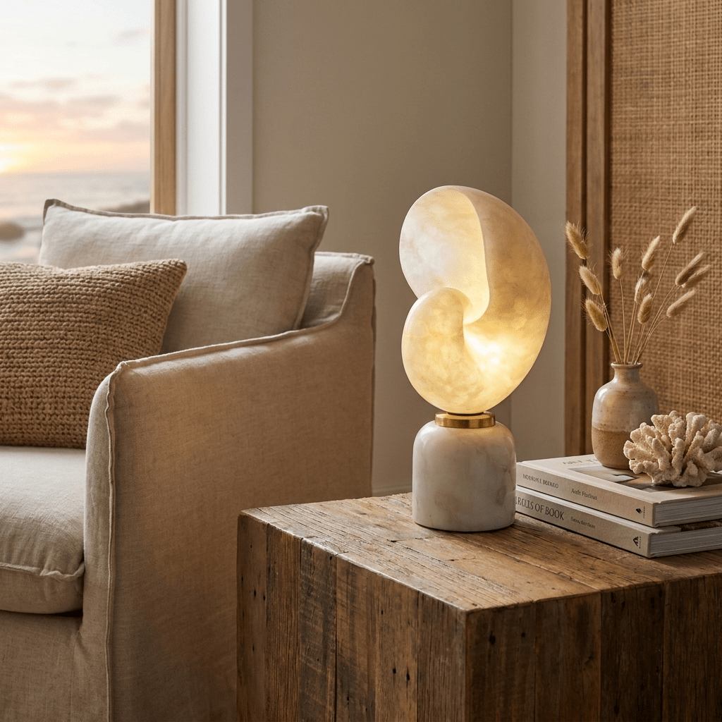 Lumora Shell Alabaster Table Lamp