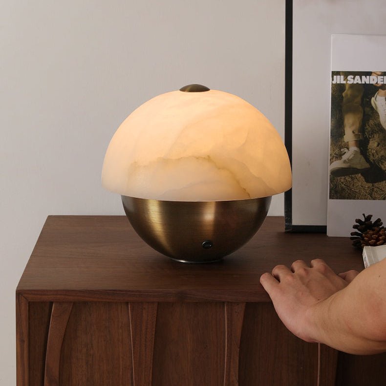 Luna Stone Mini Alabaster Table Lamp