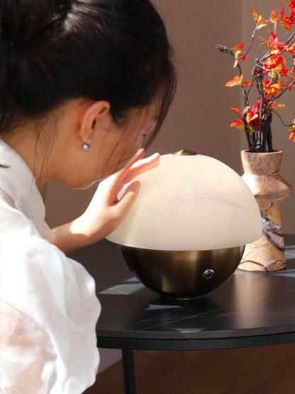 Luna Stone Mini Alabaster Table Lamp