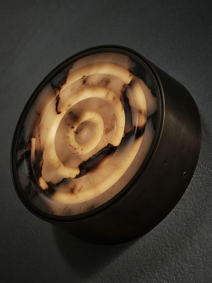 Orlina Stone Disc Alabaster Wall Sconce