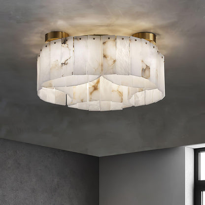 Luxe Alabaster Brass Ceiling Lamp