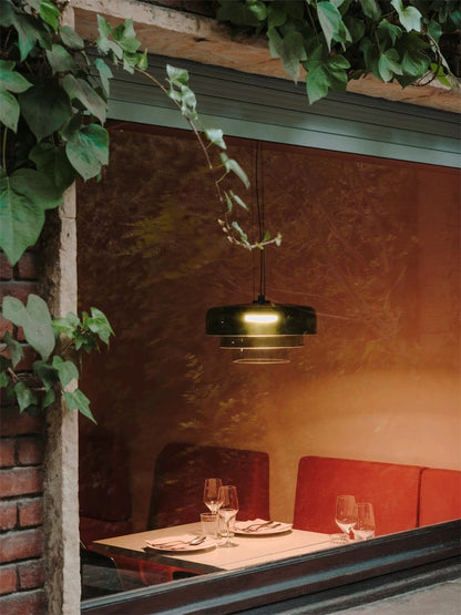 Lark 3 Shade Pendant Lamp hanging in modern dining room UAE