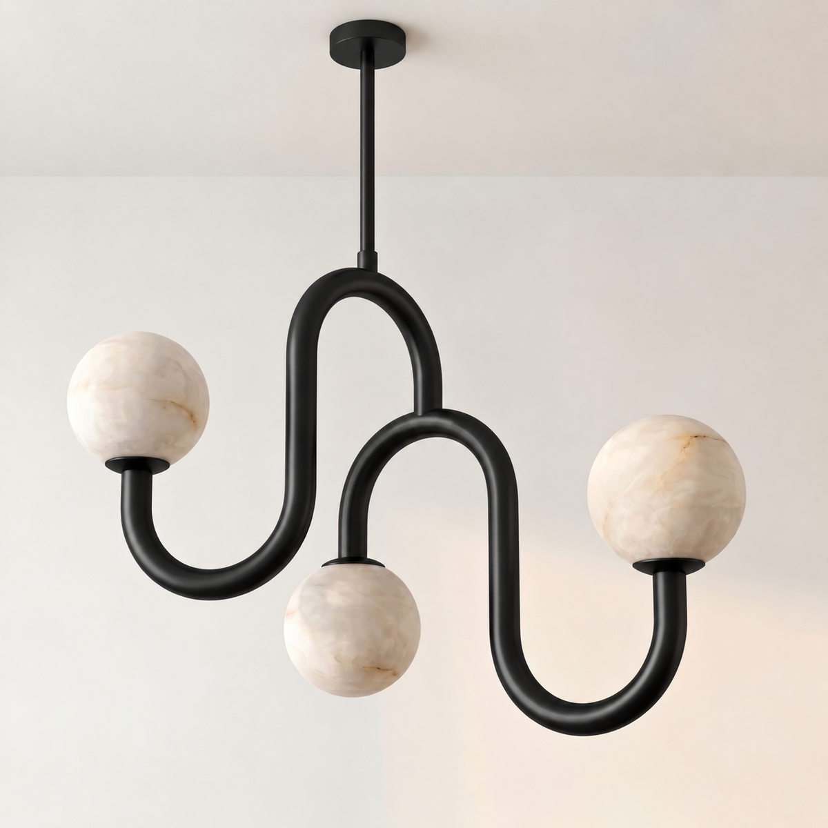Meander Alabaster Chandelier