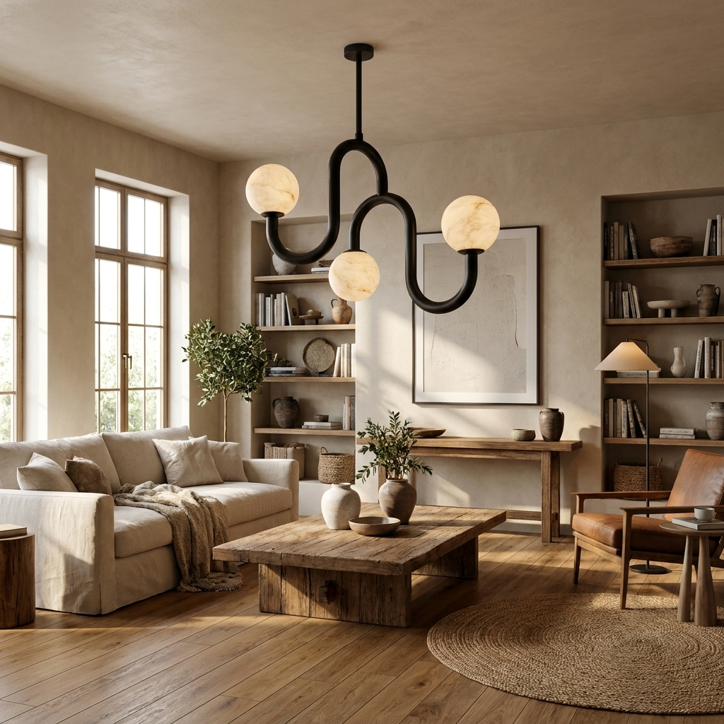 Meander Alabaster Chandelier