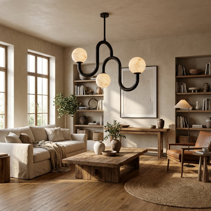 Meander Alabaster Chandelier
