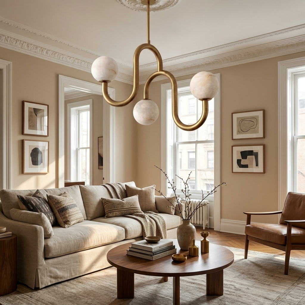 Meander Alabaster Chandelier