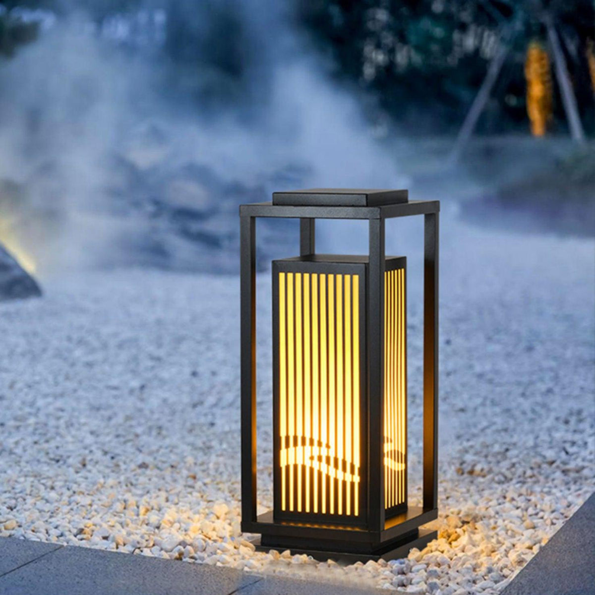 Square Cage Outdoor Light Alabaster Lighting Fixture