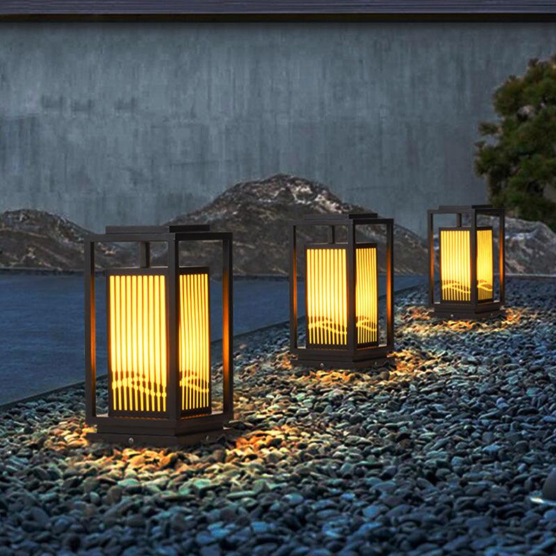 Square Cage Outdoor Light Alabaster Lighting Fixture