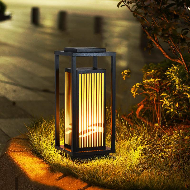 Square Cage Outdoor Light Alabaster Lighting Fixture